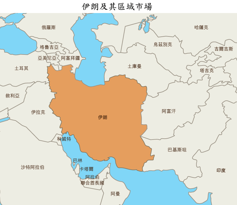 地图: 伊朗及其区域市场